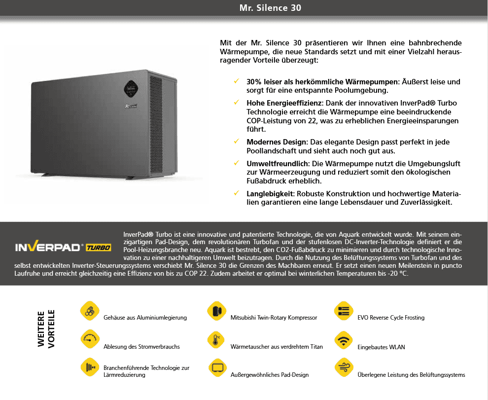 Energieeffiziente Wärmepumpe Mr. Silence 30 mit modernem Design und hoher Leistung für nachhaltiges.