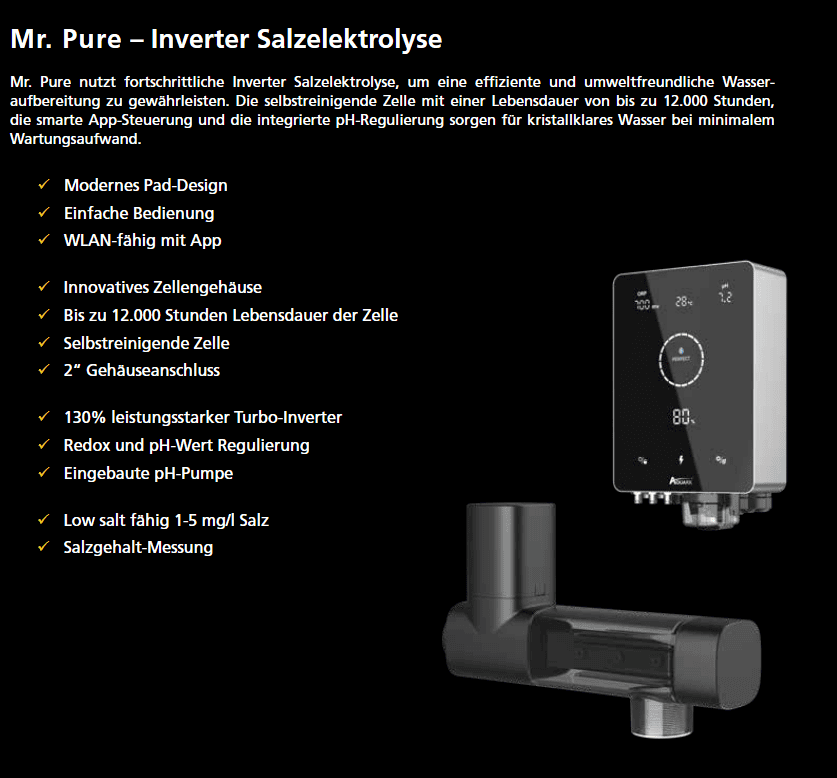 Inverter Salzelektrolyse für effiziente Wasseraufbereitung, einfache Bedienung, WLAN-fähig, langlebi.