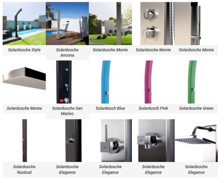 Solardusche mit modernem Design für Ihren Garten.